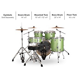 Ludwig Evolution 5-Piece Drum Set With 20" Bass Drum and Zildjian I Series Cymbals Mint