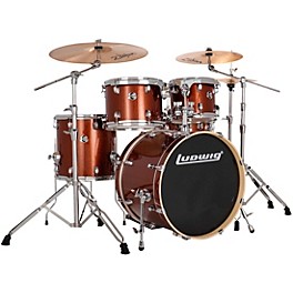 Ludwig Evolution 5-Piece Drum Set With 20" Bass Drum and Zildjian I Series Cymbals Copper