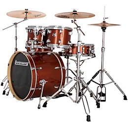 Ludwig Evolution 5-Piece Drum Set With 20" Bass Drum and Zildjian I Series Cymbals Copper