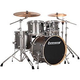 Ludwig Evolution 5-Piece Drum Set With 20" Bass Drum and Zildjian I Series Cymbals Platinum