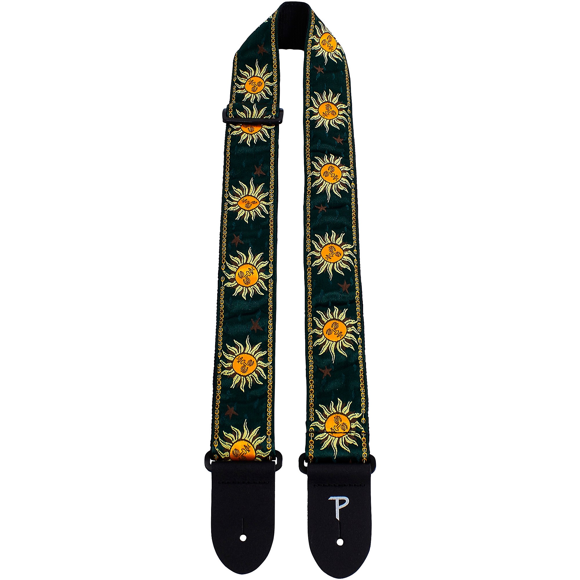 Perri's Premium Jacquard Guitar Strap Green Suns 2 in. | Guitar Center