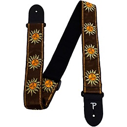 Perri's Premium Jacquard Guitar Strap Brown Suns 2 in.