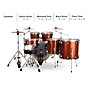 Ludwig Evolution 6-Piece Drum Set With 22" Bass Drum and Zildjian I Series Cymbals Copper