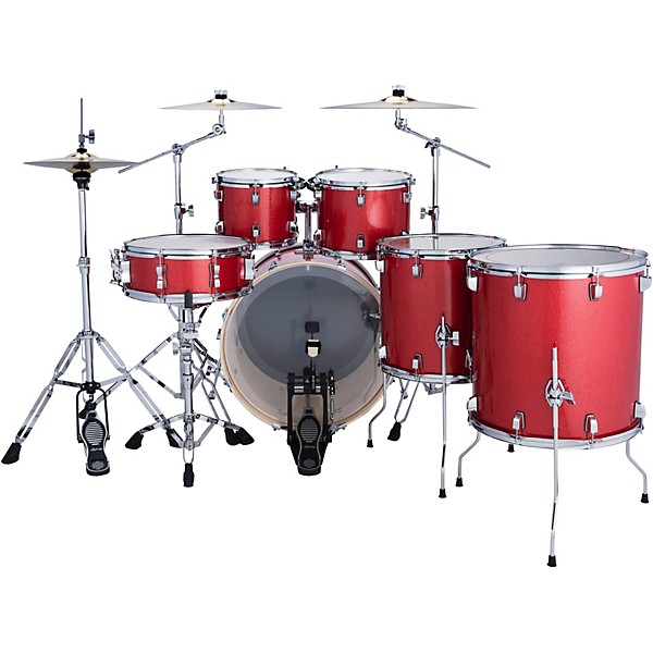 Ludwig Evolution 6-Piece Drum Set With Paiste Cymbals - Crimson Sparkle