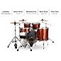 Ludwig Evolution 5-Piece Drum Set With 22" Bass Drum and Zildjian I Series Cymbals Copper