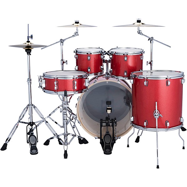 Ludwig Evolution 5-Piece Drum Set With Zildjian I Series Cymbals - Crimson Sparkle