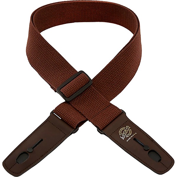 Lock-It Straps Cotton 2" Locking Guitar Strap Brown