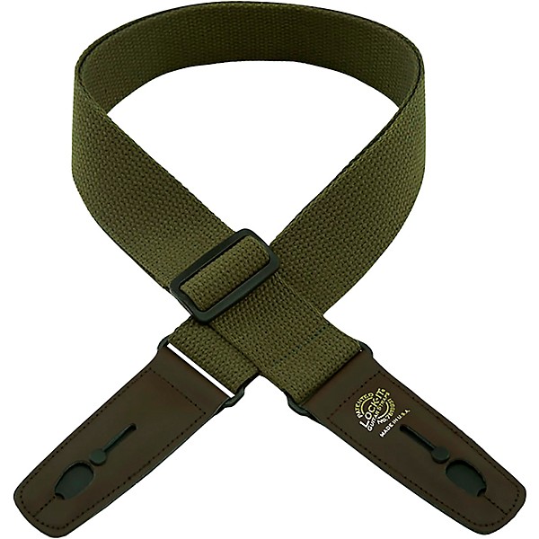 Lock-It Straps Cotton 2" Locking Guitar Strap Olive