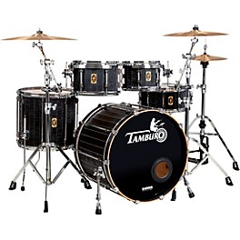 TAMBURO Opera Series 5-Piece Stave-Wood... TAMBURO Opera Series 5-Piece Stave-Wood Shell Pack With 22" Bass Drum Flamed Black