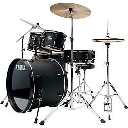 TAMA Imperialstar 5-Piece Complete Drum Set With 22" Bass Drum and MEINL HCS Cymbals Blacked Out Black
