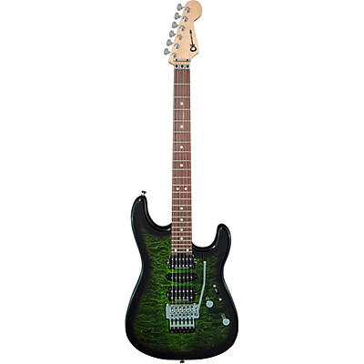 Charvel Mj San Dimas Style 1 Hsh Fr M Qm Electric Guitar Transparent Green Burst for sale