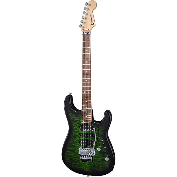 Charvel MJ San Dimas Style 1 HSH FR M QM Electric Guitar Transparent Green Burst