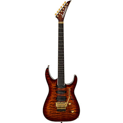 Jackson Pro Plus Series Soloist Sla3q Electric Guitar Amber Tiger Eye for sale