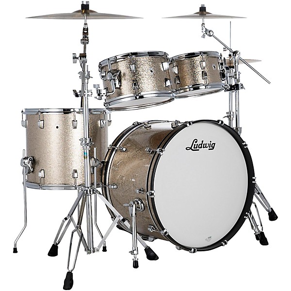 Ludwig NeuSonic 4-Piece Rapid Mod Shell Pack With 22" Bass Drum Titanium Super Sparkle