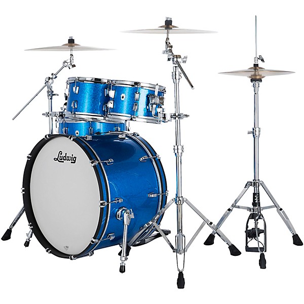 Ludwig NeuSonic 4-Piece Rapid Mod Shell Pack With 22" Bass Drum Blue Super Sparkle
