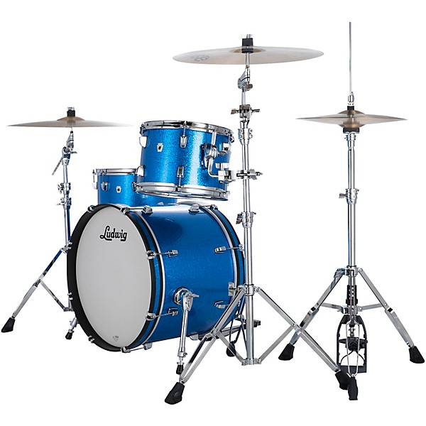 Ludwig NeuSonic 3-Piece Downbeat Shell Pack With 20" Bass Drum Blue Super Sparkle