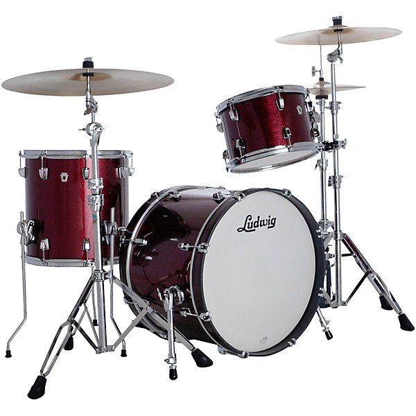 Ludwig NeuSonic 3-Piece Downbeat Shell Pack With 20" Bass Drum Merlot Super Sparkle