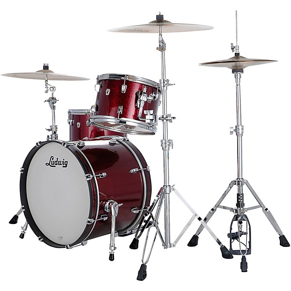 Ludwig NeuSonic 3-Piece Downbeat Shell Pack With 20" Bass Drum Merlot Super Sparkle