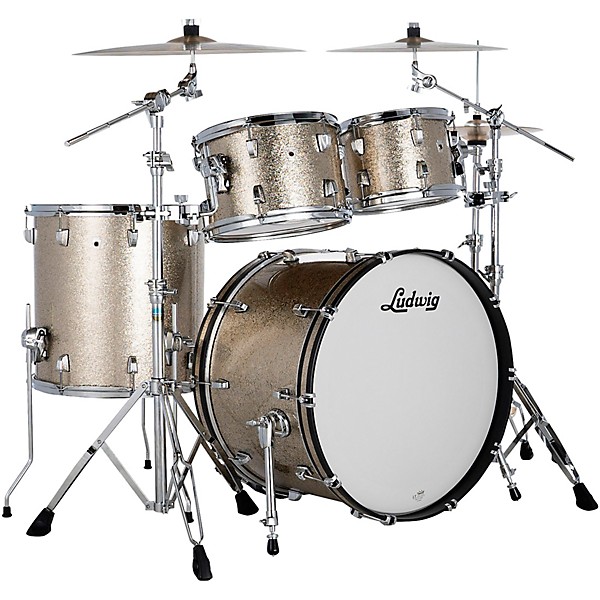 Ludwig NeuSonic 4-Piece Mod 2 Shell Pack With 22" Bass Drum Titanium Super Sparkle