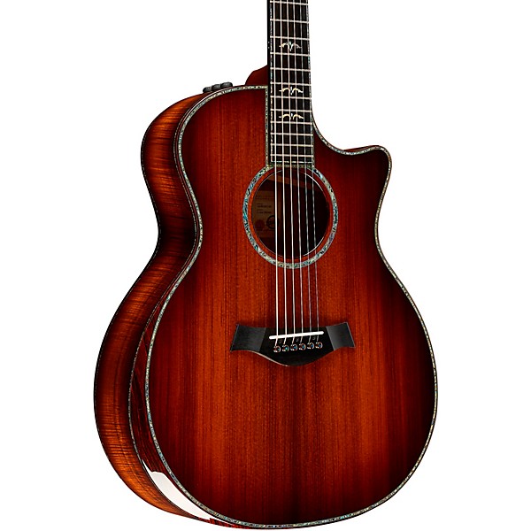 Taylor Custom Redwood-Master Grade Koa Grand Auditorium Acoustic-Electric Guitar Shaded Edge Burst