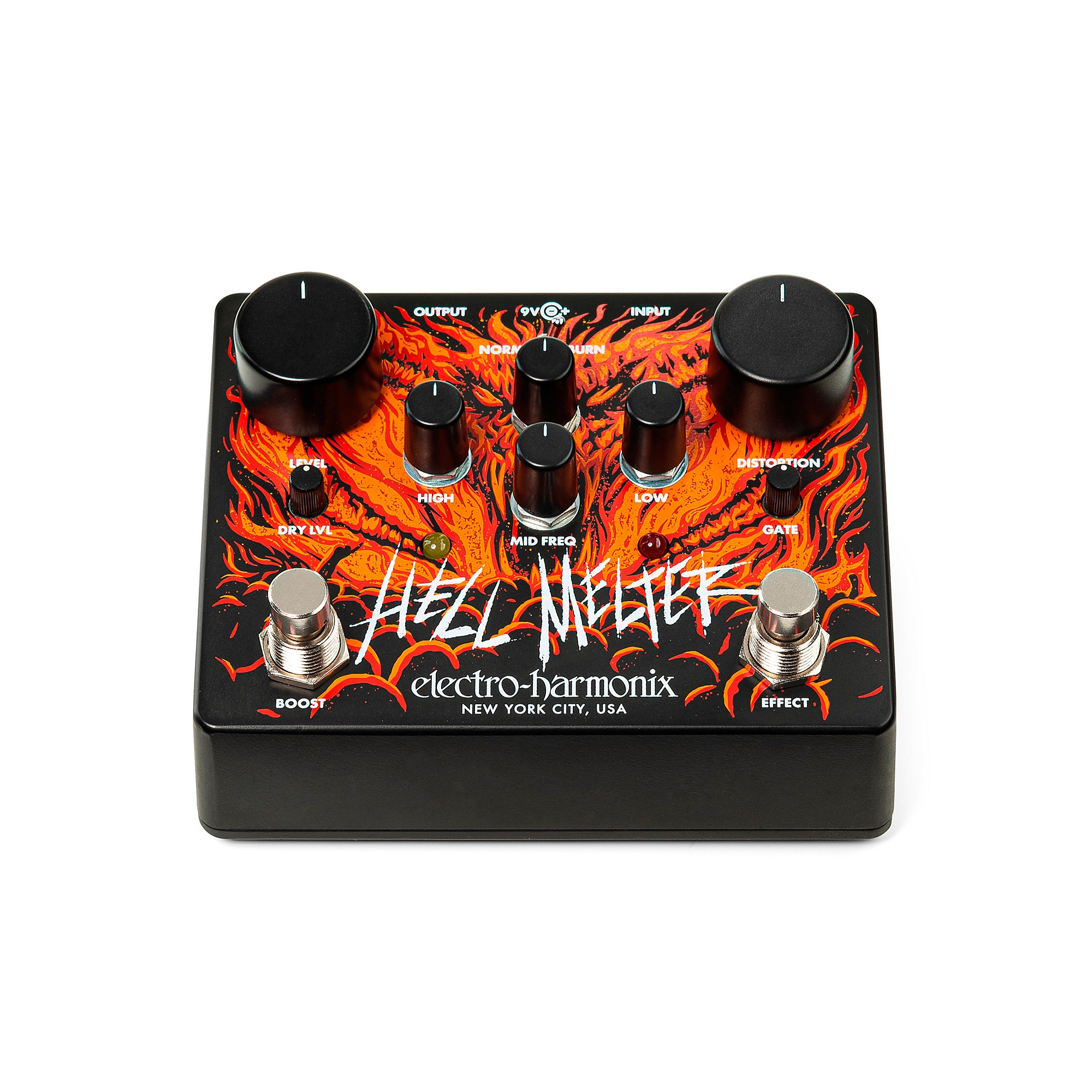Electro-Harmonix Hell Melter Distortion Effects Pedal Black and