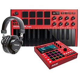 Akai Professional MPC ONE+ St... Akai Professional MPC ONE+ Standalone Production Center With MPK mini mk3 and Headphones Red