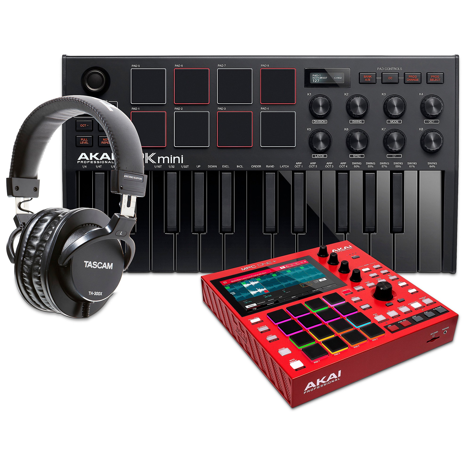 Akai Professional MPC One + with M-Audio BX5 Monitors at Gear4music