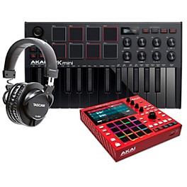 Akai Professional ... Akai Professional MPC ONE+ Standalone Production Center With MPK mini mk3 and Headphones Black on Black