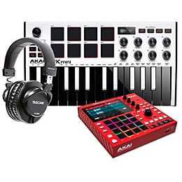 Akai Professional MPC ONE+ Standalone Production Center With MPK mini mk3 and Headphones White