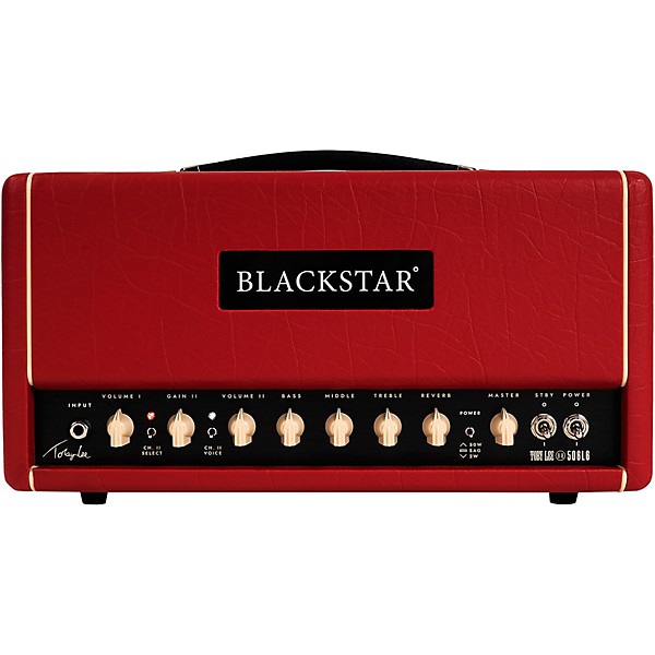 Blackstar St. James Toby Lee 50 6L6 50W Tube Guitar Head and 2x12 Guitar Cabinet Red