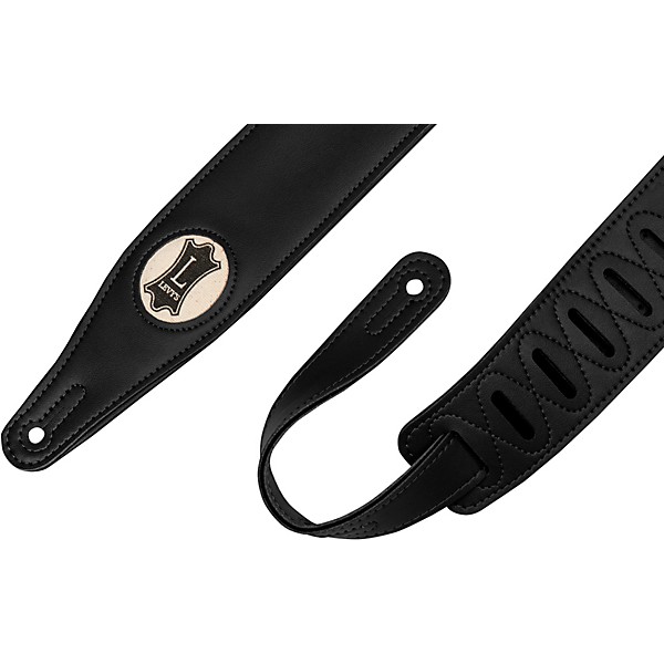 Levy's 2.5" Black Padded Vegan Leather Guitar Strap Black