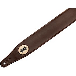 Levy's 2.5" Black Padded Vegan Leather Guitar Strap Brown