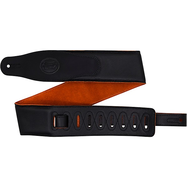 Levy's 2.5" Padded Garment Leather Guitar Strap Black 3 in.