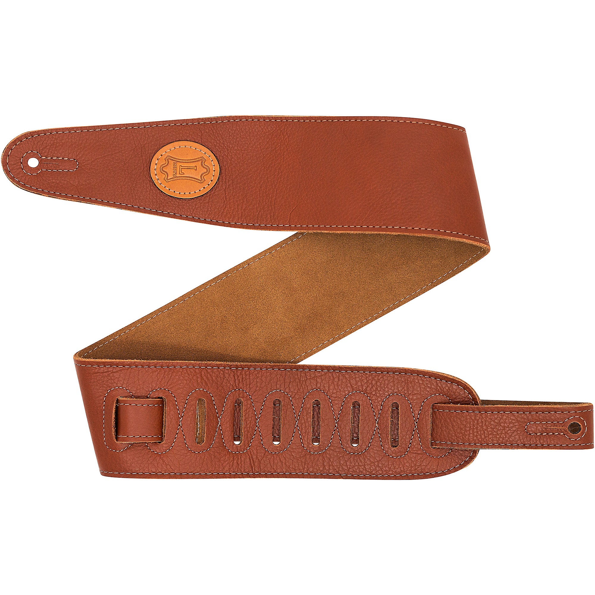 Leather Guitar Strap, 2.8 Inches Width Suede Guitar Strap for Bass,  Electric guitar and Acoustic Guitar (Brown Tribal)