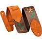 Levy's 2.5" Flowering Vine Leather Guitar Strap Brown/Yellow thumbnail