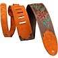 Levy's 2.5" Flowering Vine Leather Guitar Strap Brown/Red thumbnail