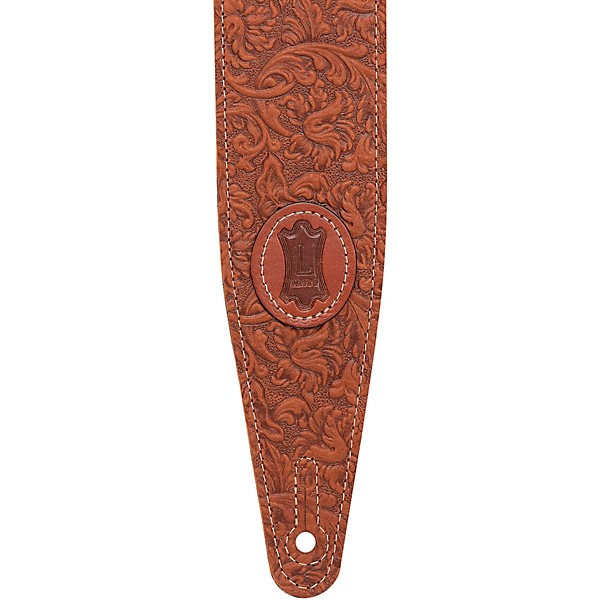 Levy's 2.5" Florentine Leather Guitar Strap Brown