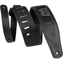 Levy's 2.5" Calaca Black Leather Guitar Strap Skulls Levy's 2.5" Calaca Black Leather Guitar Strap Skulls