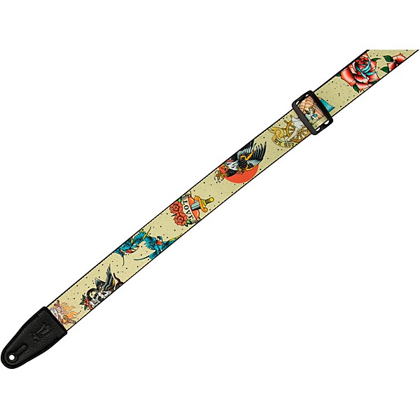 Levy's 2" Tattoo Series Polyester Guitar Strap Old School