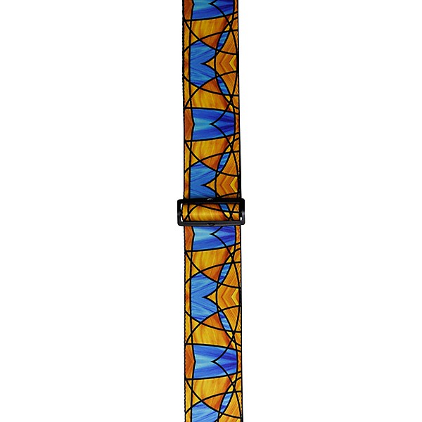 Levy's 3" Stained Glass Polypropylene Guitar Strap Orange and Blue