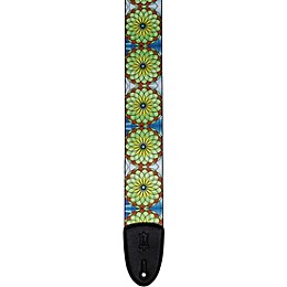 Levy's 3" Stained Glass Polypropylene Guitar Strap Spring Bloom
