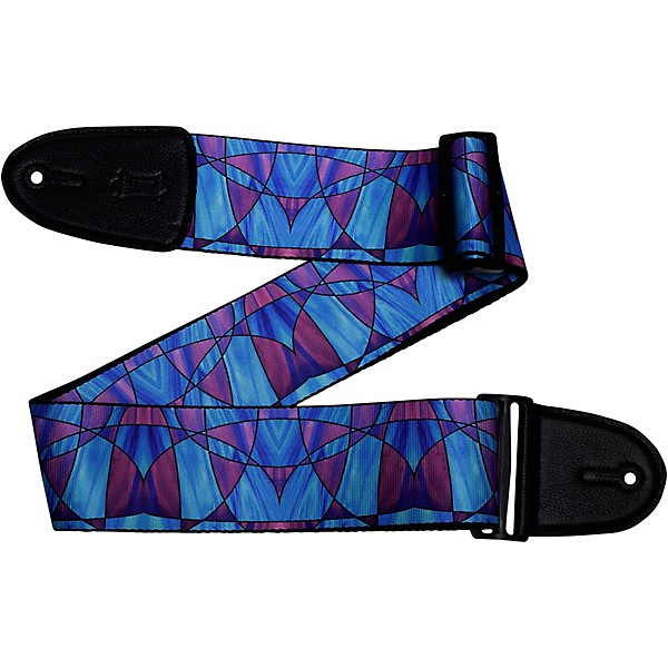Levy's 3" Stained Glass Polypropylene Guitar Strap Plumb Blue