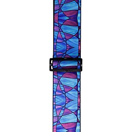 Levy's 3" Stained Glass Polypropylene Guitar Strap Plumb Blue