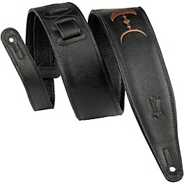 Levy's 2.5" Black Garment Leather Guitar Strap Black Moon Levy's 2.5" Black Garment Leather Guitar Strap Brown Moon