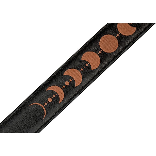 Levy's 2.5" Black Garment Leather Guitar Strap Brown Moon