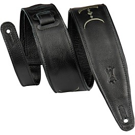 Levy's 2.5" Black Garment Leather Guitar Strap Black Moon Levy's 2.5" Black Garment Leather Guitar Strap Green Moon