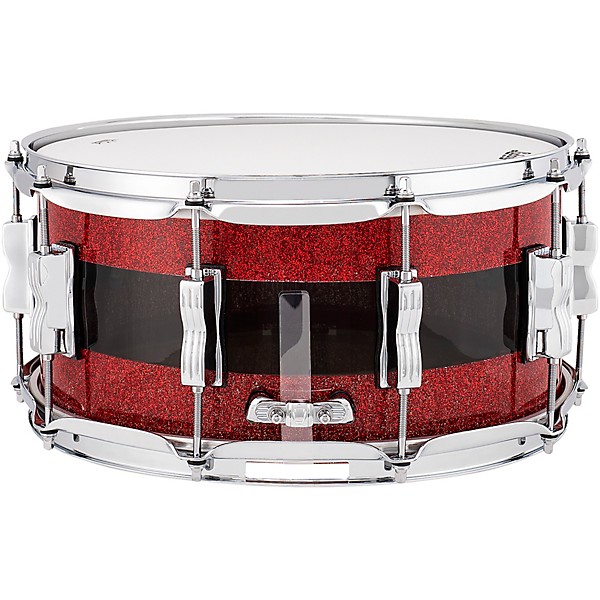 Ludwig Vistalite 50th Anniversary Snare Drum 14 x 6.5 in. Red Sparkle/Smoke/Red Sparkle