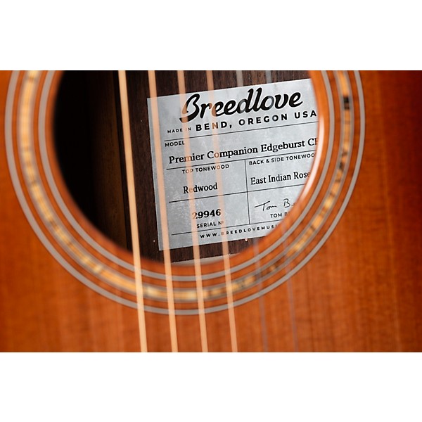 Breedlove Premier Companion CE Acoustic-Electric Guitar Edge Burst