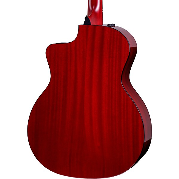 Taylor 224ce DLX Limited-Edition Grand Auditorium Acoustic-Electric Guitar Transparent Red