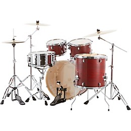Ludwig BackBeat Elite 5-Piece Complete Drum Set With 22" Bass Drum, Hardware and Cymbals Ruby Grain